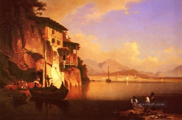 フランツ・リヒャルト・ウンターバーガー Painting - Motio Du Lac Du Garda の風景 Franz Richard Unterberger ボート